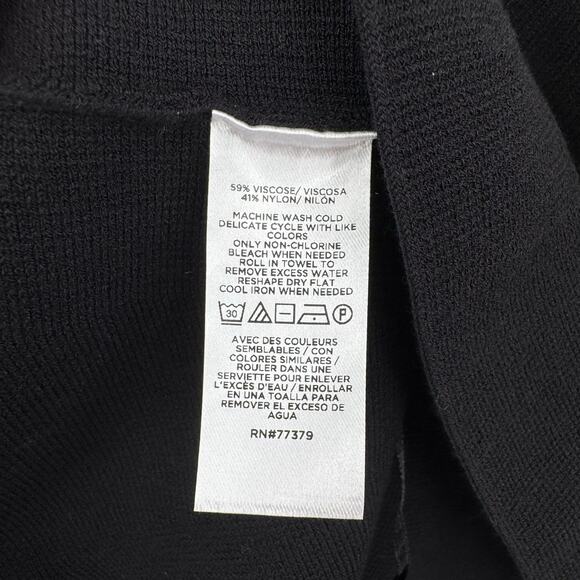 Ann Taylor NWT Black Thick Stretchy Knit Pull On Mini Skater Skirt - Picture 5 of 5